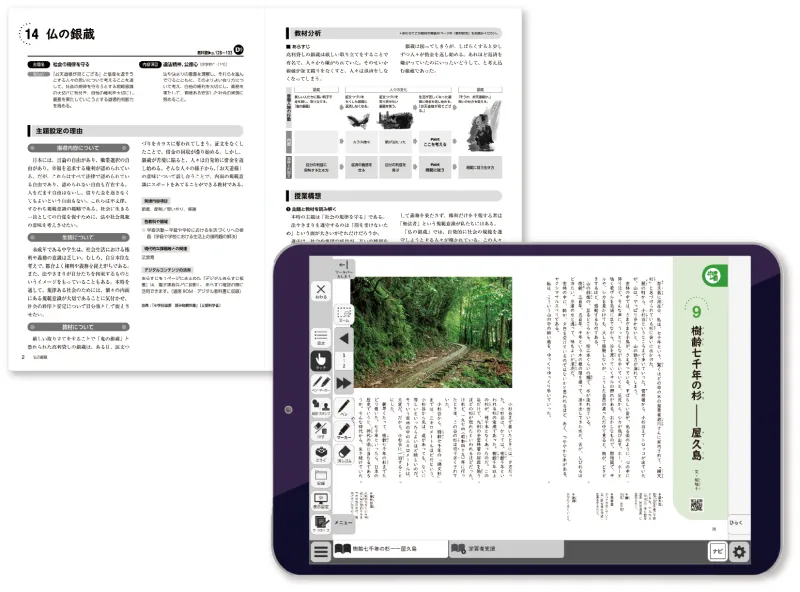 指導書とタブレットのサンプル