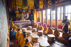 ブータンの寺院の様子